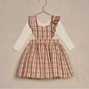 Plaid Brown and Cream Kids Casual Dress